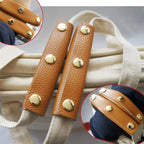 Mcredy 2 Pcs Luggage Handle Wrap Soft Handbag Handle Leather Wrap Cover with Metal Clasp Leather Bag Strap Wrap Covers for Purse Wallet Shopping Travel Bags, Brown