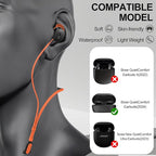 Compatible for Bose QuietComfort Earbuds (2024) Strap, Skin-Friendly Silicone Sports Neckband Wire Cord, Wireless Headphone Anti-Lost Strap, Black with Orange