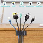 Cable Management Clips, Large Cord Clips for Under Desk Wire Management, Adhesive Organizer Multiple Cord (Computer/PC, Network, TV, Ethernet) Black 20 PCS