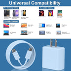 Super Fast Charger USB C, 45W Type C Charger Fast Charging Cable Block for Samsung Galaxy S26 S25 S24 S23 Ultra/S26 S25 S24 S23 S22 S21 S20/Note 10/20, PPS Wall Charger with 6.6FT Cord-Blue