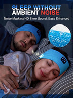 Perytong Sleep Headphones Wireless, Bluetooth Sports Headband Headphones with Ultra-Thin HD Stereo Speakers Perfect for Sleeping,Workout,Jogging,Yoga,Insomnia, Air Travel, Meditation (Azure)