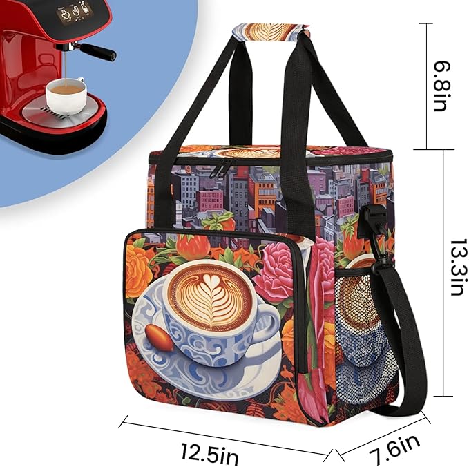 Coffee Maker Travel Bag Compatible with Keurig K-Mini, K-Mini Plus or Other Accessories, Portable Coffee Maker Case with Shoulder Strap for Travel(Bag Only)
