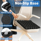 Portable Inflatable Seat Cushion, Airplane Travel Cushion Kit with Storage Pouch, Eye Mask & Earplugs, Fits Airplane Seat/Car/Office/Chairs (49 Air Cells)