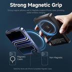 Qi2 Magnetic Portable Charger 10000mAh, 15W Wireless & 22.5W USB-C Fast Charger with Stand & LED Display, for iPhone 17/16/15/14,Black