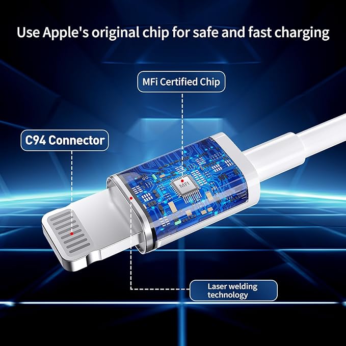 for iPhone 14 13 12 11 Charger Fast Charging [MFi Certified], 3-Pack 20W PD USB C Wall Charger Block with 6.6ft USB C to Lightning Cable Compatible with iPhone 14 Pro Max/Pro/Plus/Mini/iPad & More