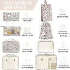 KPX 8 Set Packing Cubes for Travel, Luggage Packing Organizers Accessories Large Toiletries Bag for Clothes Shoes Cosmetics (Leopard)