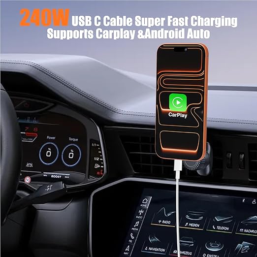 240W USB C to USB C Cable 2-Pack [3.3FT+6.6FT],Type C Fast Charging Cable for iPhone Air 17 16e 16 15 Pro Plus Pro Max，for Galaxy S25/S24, for iPad Pro/Air/mini, for MacBook Pro/Air and More