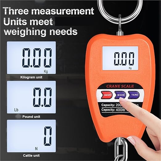 Luggage Weight Scale, Portable Electronic Luggage Scale Multifunctional Digital Scales LCD Display Travel High Accurate 200Kg Handheld Weighing Tools,for Travel(Black)