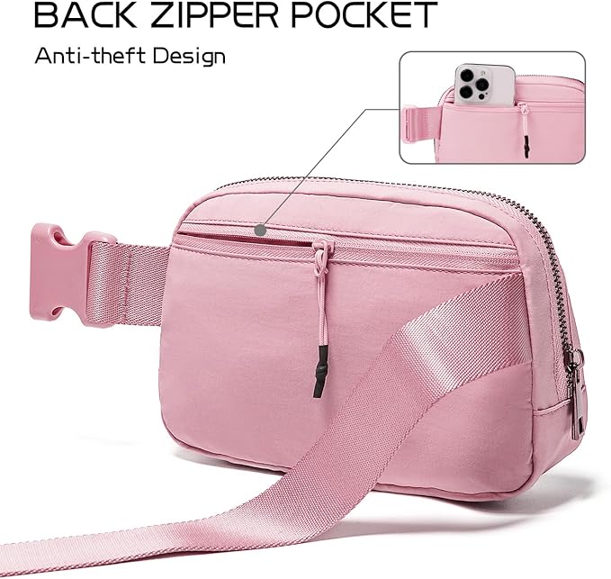 Belt Bag for Women Fanny Pack Crossbody Bags for Women Fashion Waist Packs with Adjustable Strap Gifts for Teen Girls Women Men (Pink)