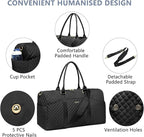 Women Weekender Travel Duffle Bag: Travel Duffel Overnight Bags with Shoe Compartment Large Carry on Tote with Toiletry Bag Weekend Traveling Yoga Gym Hospital Bag for Women with Wet Pocket Black