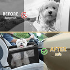 Dog Car Seat Foldable Dog Car Booster Seat Waterproof Breathable Oxford Travel Bag for Small to Medium Dogs, Puppies, and Pets-Pure Black