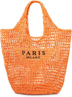 POOOPSSD New Woven Bag, Straw Mesh Tote Bag, Beach, Shoulder Bag, Hobo Women, Foldable Large Capacity, for Holiday.