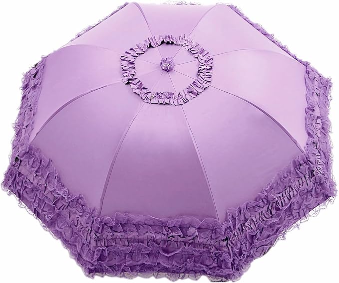 URAWESO Vintage Lace Parasol Gothic Lolita Umbrella UV Sun Protection Witch Cosplay Photoshoot Props Party Decoration