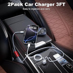 2Pack USB A to USB C Cable for iPhone 15/16/17 All Series, Type-C Car Charger 3A Fast Charging & 480Mbps Speed for iPad, Samsung Galaxy, Tablets, Laptops (White-3FT)