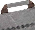 Vintage Genuine Leather Waxed Canvas Briefcase Large Satchel Shoulder Bag Rugged Computer 15.6" Laptop Bag