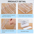 Tatuo 6 Pcs Cable Organizer Box with Wire Ties, Plastic Cord Storage Box with Lid, Electronics Organizer for Home Office Desk Organizers and Accessories (Clear,White)