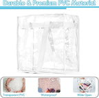 Hoiny Clear Bag for Stadium Events Approved, 12x6x12 Large Transparent Tote Bag with Zipper for Gym Concert Sports Festivals