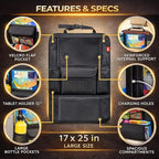 Helteko Car Seat Organizer, Ultra Version Kids Backseat Car Organizers and Storage, Waterproof Back Seat Protector Kick Mats with Tablet Holder 12 in, Car Accessories Interior and Travel Essentials.
