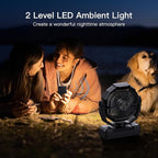 FRIZCOL 3-in-1 Camping Fan - Portable Fans Rechargeable - 36000mAh Battery Powered Fan with Light & Remote for Indoor, Outdoor, Tent, Travel, Fishing, Jobsite, Gifts for Men Dad Him - Black