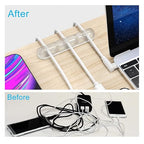 INCHOR Cord Organizer, Clear Cable Clips Cable Management, Cable Organizers USB Cable Holder Wire Organizer Cord Clips, 2 Packs Cord Holder for Desk Car Home and Office (5, 3 Slots)