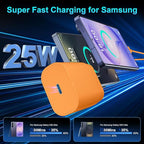 Super Fast Charger Type C, 25W USB C Wall Charger Fast Charging for Samsung Galaxy S26 Ultra/S26/S26+/S25 Ultra/S25/24 Ultra/S24/S23 Ultra/S22 Ultra with 10FT Long Android Type C Charger Cable 2Pack