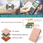 RFID Blocking Leather Passport Wallet Cover Case with Pen and Card Slots Travel Wallet for Women/Men Travel Must Haves Accessories