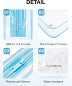 BAGSMART Clear Toiletry Bag, 2 Pack TSA Approved Travel Toiletry bag Carry on Travel Accessories Bag Airport Airline Quart Size Bags Water Repellent Makeup Cosmetic Bag for Women (Blue-2Pcs)