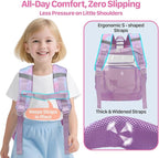 Bagseri Clear Backpack for Girls - 15 Inch Heavy Duty Kids Clear Bookbag for Kindergarten to Grade 2, Transparent School Bag with Reflective Strip, Fits Folders, Purple Mermaid