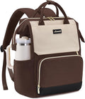 LOVEVOOK Laptop Backpack for Women with Giant Tumbler Holder Pocket, 15.6 inch Travel Work Backpack Purse for Nurse Teacher, Waterproof School Bag College Bookbag Cute Casual Daypack for Girls Brown