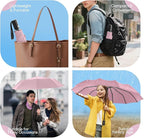 Travel Compact Umbrella, Folding Travel Umbrella for Rain and Shine Small, Windproof Automatic Open/Close, Portable Umbrellas