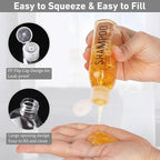 Travel Bottles for Toiletries 8 Pack 3.4oz TSA Approved Travel Size Containers Leak Proof Plastic 0.35oz Small Cream Jars Refillable Squeeze Bottles for Shampoo Conditioner Lotion(Clear)
