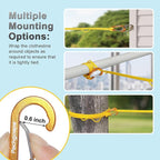 Portable Travel Clothesline, Windproof Clothes Laundry Line with Clothespins & Hang Holes, Indoor & Outdoor Clothes Drying Rope for Hotel, Backyard,Cruise Ships, Camping (Yellow, 20 Ft)