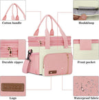 MIYCOO Lunch Bag & Lunch Box for Women Men, Double Deck Leakproof Insulated Soft Large Adult Camping Cooler bag for Work, Beach, Picnic, Travel (Pink White, 15L)