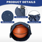HOLYLUCK Men & Women Outdoor Sport Gym Sack Waterproof Drawstring Backpack Bag (Standard with width webbing, Navy Blue-1)