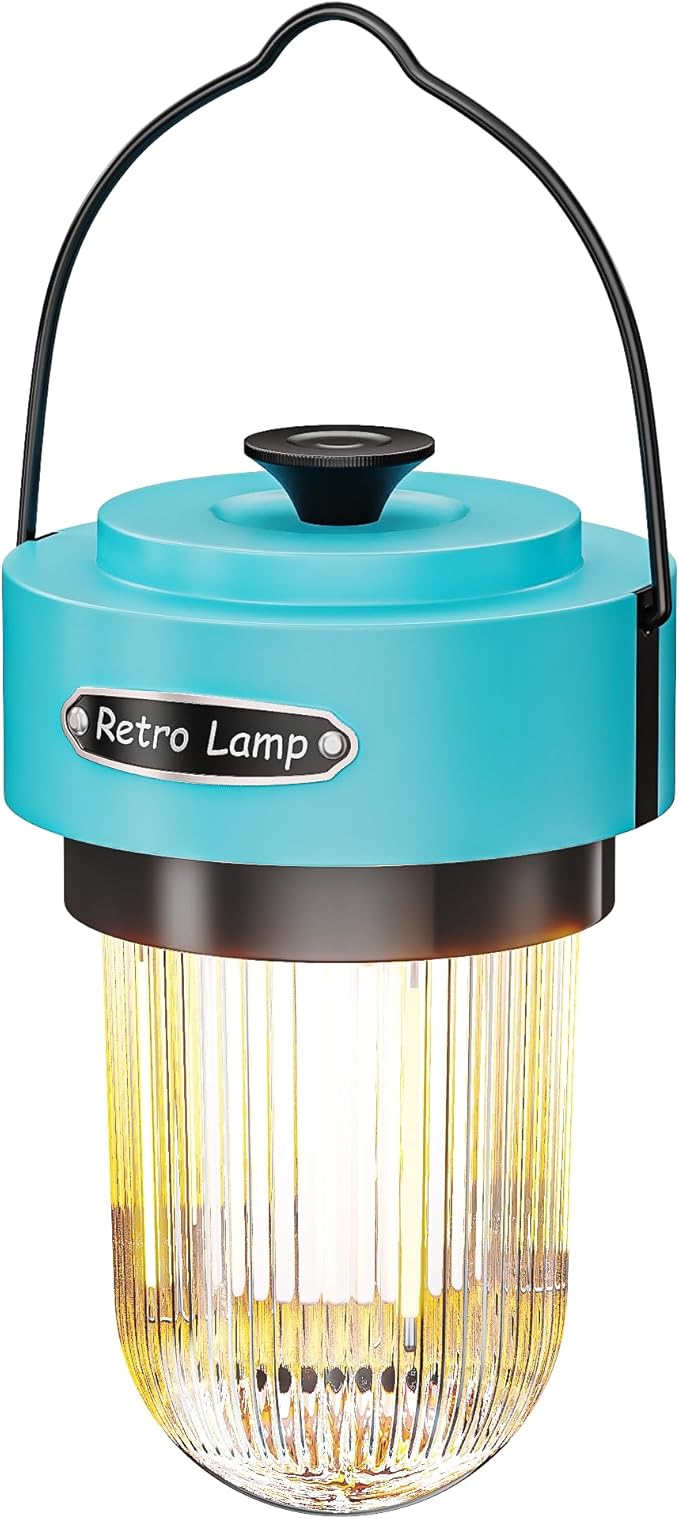 HOMY Rechargeable Camping Lantern, USB-C Dimmable Warm Light, IPX4 Waterproof, Emergency Lantern for Power Outages, Camping, Hiking