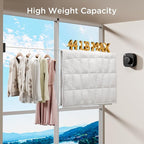 FORIOUS Retractable Clothesline Indoor 13.8 Ft, 304 Stainless Steel Non-Sagging Outdoor Clothes Line,Rustproof Heavy Duty Clothes Drying Laundry Line, Screw Wall Mounted for Bathroom, Matte Black