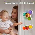 ALASOU 3PCS Pop Suction Cup Spinner Sensory Airplane Travel Toys for 1 Year Old Boy Girl Infant Toddlers|Novelty Spinning Tops 12 18 Months|1 2 Year Old Boy Birthday Gift|Baby Bath Toy Kids Ages 1-3