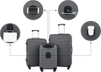 Wrangler Smart Spinner Hardside Luggage, 3 Piece Set, Quiet Shade