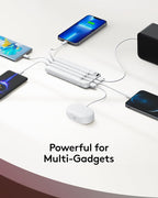 Orfeika Portable Phone Charger, 10000mAh Portable Charger Power Bank with Built-in Cables, Travel Essential Battery Pack Compatible with iPhone, Samsung, Google, iPads, Tablets, etc