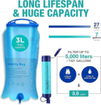 SimPure Gravity Water Filter, Portable Gravity-Fed Water Purifier with 3L Bag, Tree Strap, BPA Free Survival Gear and Equipment for Camping Hiking Emergency Preparedness