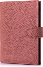 Karmiir RFID Passport Holder Travel Wallet for Women, Leather Passport Cover Wallet with Card Holders SIM Slots,Zippered Coins Pocket and Cash Slot Slim Compact Travel Wallet (Brick Red)