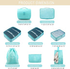 Packing Cubes, 8 Pcs Travel Packing Organizers for Suitcases, Large Capacity Travel Luggage Organizers Set includes 8 Storage Bags (Sky Blue)