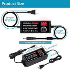 72W Power Supply Adjustable 3V ~ 24V Variable Universal Switching AC/DC Adapter Minidodoca AC to DC Converter with LED Voltage Display and 16 Tips, for 3V to 24V Household Electronics - 3000mA Max