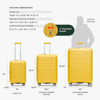 Traveler's Choice Pagosa Hardshell Expandable Luggage with Spinner Wheels, Yellow, 30-Inch Large