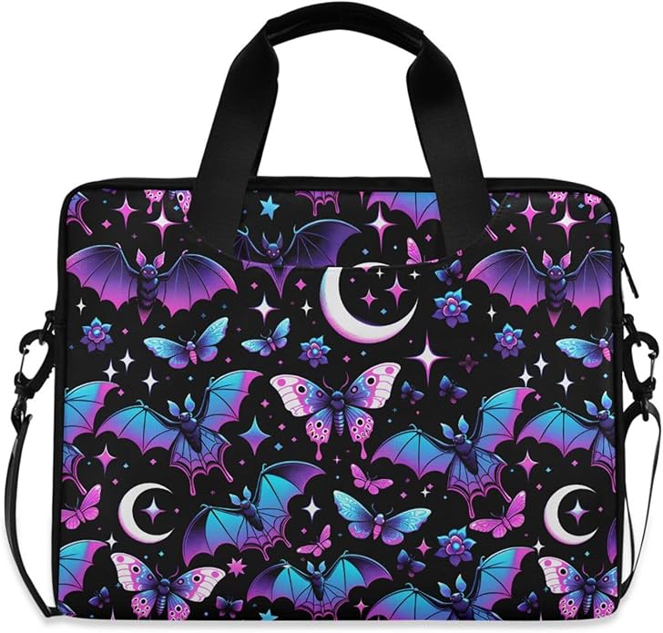 MNSRUU Laptop Bag for 15.6 inch Black Gothic Bats