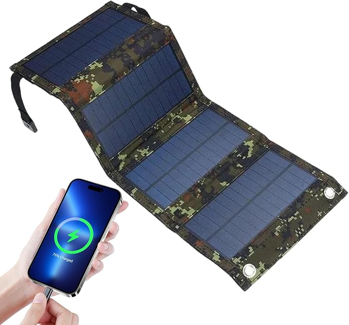 Foldable Solar Panel - 15W Solars Panel Charger with USB Port, Camping Solars Energy Charger | Travel Stellar Supply, Outdoor Hiking Solar Charging Pack for Picnic, Fishing, Backpack Adventures
