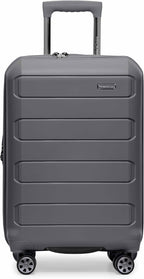 Traveler's Choice Pagosa Hardshell Expandable Luggage with Spinner Wheels, Gray, 2-Piece Set (22/26)