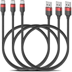 3ft USB C Cable, 3 Pack USB A to USB C Cable for iPhone 16 15, Nylon Braided Type C Charger Cord Fast Charging for Samsung Galaxy S25 S24 S23 S22 Ultra, Pixel 10 9