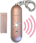 HerTime2 Personal Safety Alarm for Women - Loud Self Defense Siren, Waterproof Keychain with Strobe Light - Battery Powered, Rose Gold