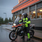 Milwaukee Leather MPM9510 Men's Black Water-Resistant Motorcycle Rain Suit with Hi Vis Reflective Tape